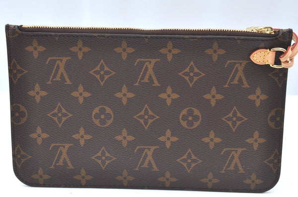 Authentic Louis Vuitton Monogram Neverfull Pouch Purse Clutch Bag LV K4411