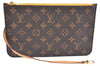 Authentic Louis Vuitton Monogram Neverfull Pouch Purse Clutch Bag Yellow K4416