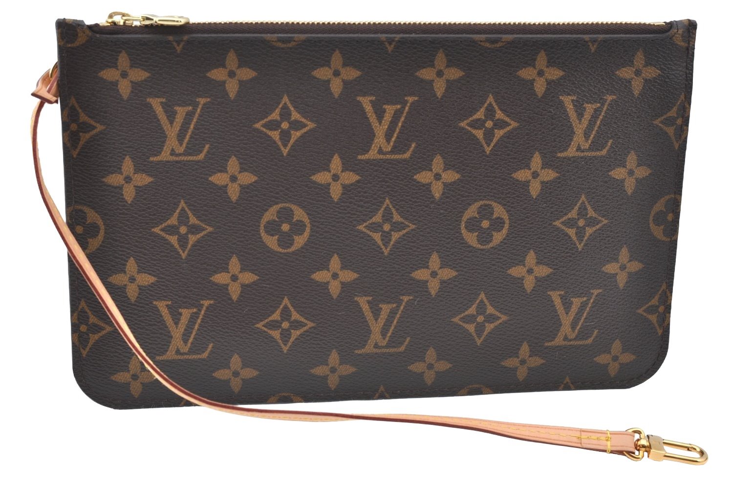 Authentic Louis Vuitton Monogram Neverfull Pouch Purse Clutch Bag LV K4419