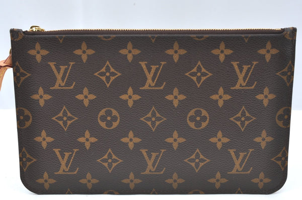 Authentic Louis Vuitton Monogram Neverfull Pouch Purse Clutch Bag LV K4419