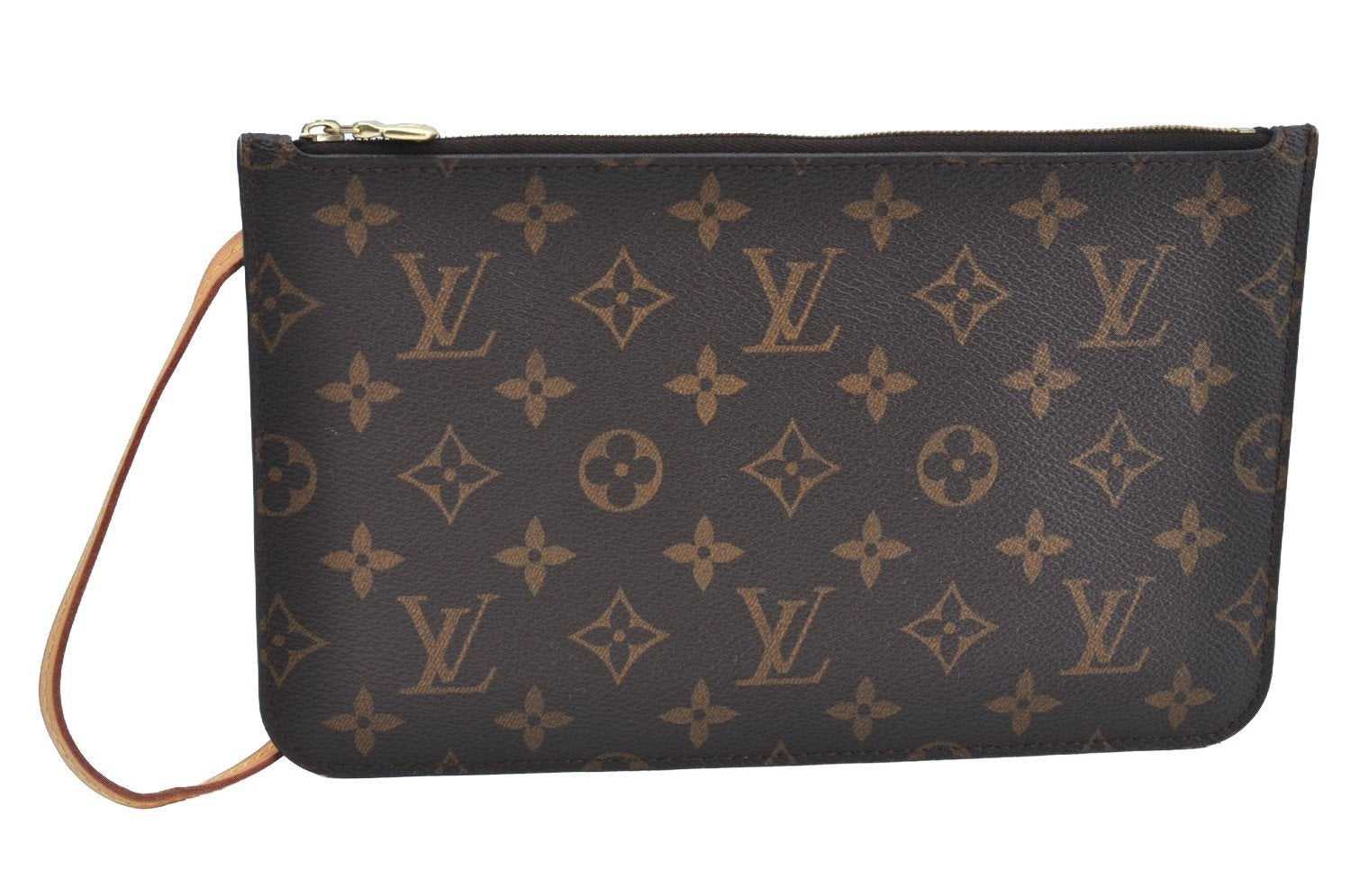 Authentic Louis Vuitton Monogram Neverfull Pouch Purse Clutch Bag LV K4421