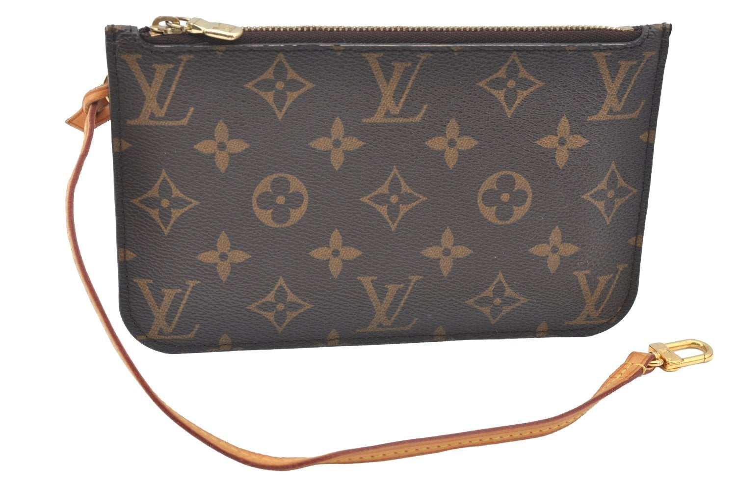 Authentic Louis Vuitton Monogram Neverfull Pouch Purse Clutch Bag LV K4424
