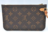 Authentic Louis Vuitton Monogram Neverfull Pouch Purse Clutch Bag LV K4424