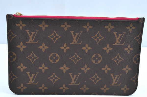 Authentic Louis Vuitton Monogram Neverfull Pouch Purse Clutch Bag Pink LV K4425