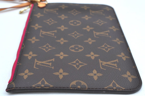 Authentic Louis Vuitton Monogram Neverfull Pouch Purse Clutch Bag Pink LV K4425