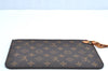 Authentic Louis Vuitton Monogram Neverfull Pouch Purse Clutch Bag Pink LV K4425