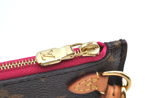 Authentic Louis Vuitton Monogram Neverfull Pouch Purse Clutch Bag Pink LV K4425