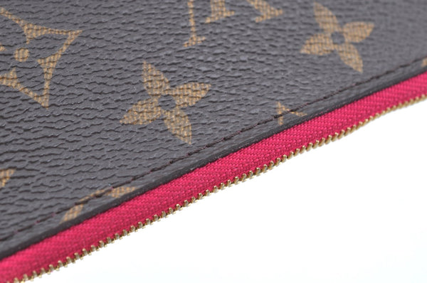 Authentic Louis Vuitton Monogram Neverfull Pouch Purse Clutch Bag Pink LV K4425