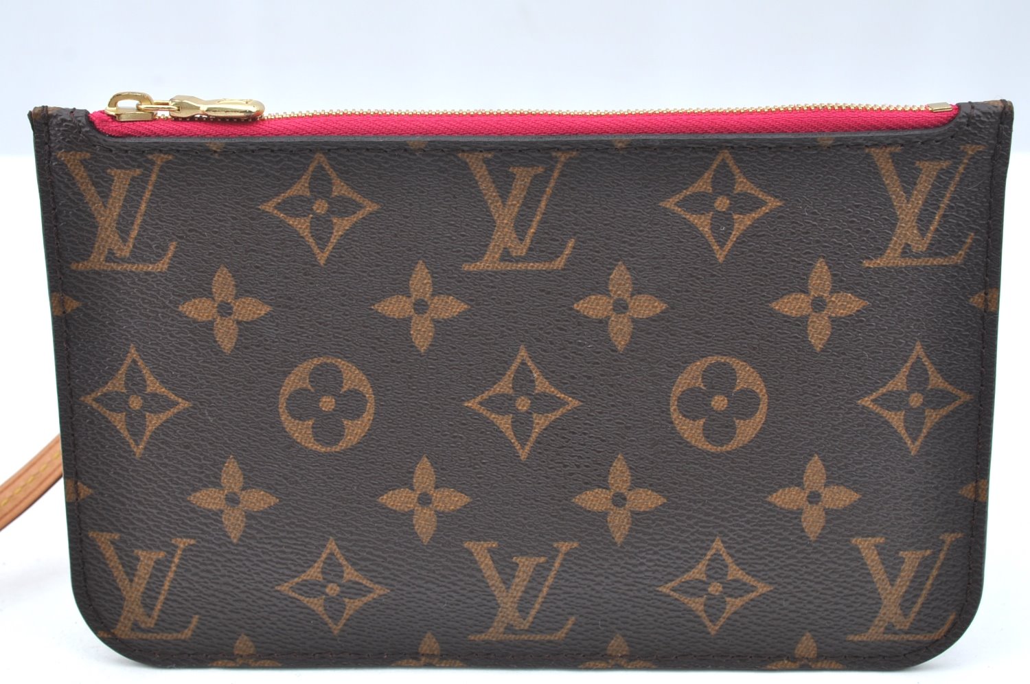 Authentic Louis Vuitton Monogram Neverfull Pouch Purse Clutch Bag Pink LV K4426