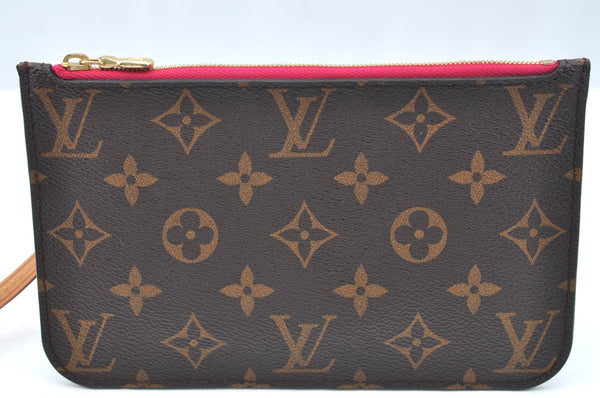 Authentic Louis Vuitton Monogram Neverfull Pouch Purse Clutch Bag Pink LV K4426