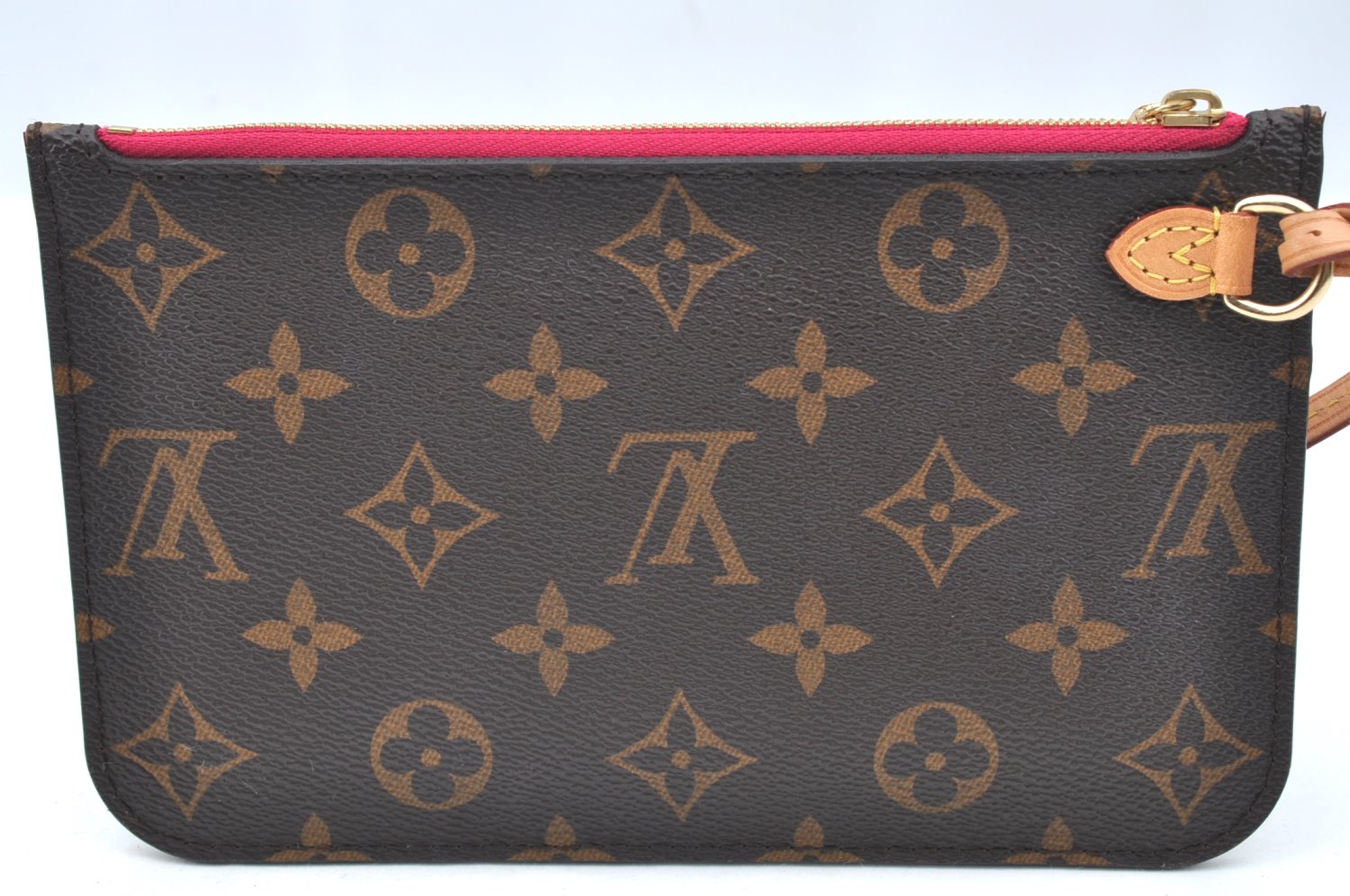 Authentic Louis Vuitton Monogram Neverfull Pouch Purse Clutch Bag Pink LV K4426