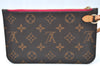 Authentic Louis Vuitton Monogram Neverfull Pouch Purse Clutch Bag Pink LV K4426