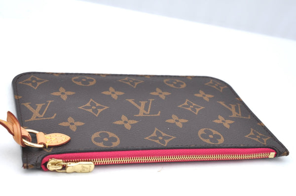 Authentic Louis Vuitton Monogram Neverfull Pouch Purse Clutch Bag Pink LV K4426