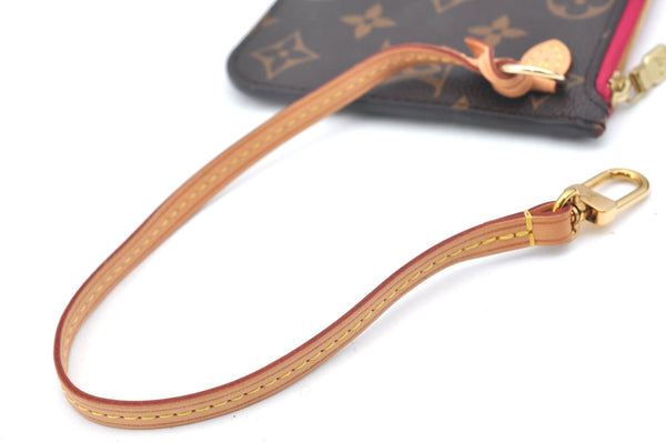 Authentic Louis Vuitton Monogram Neverfull Pouch Purse Clutch Bag Pink LV K4426