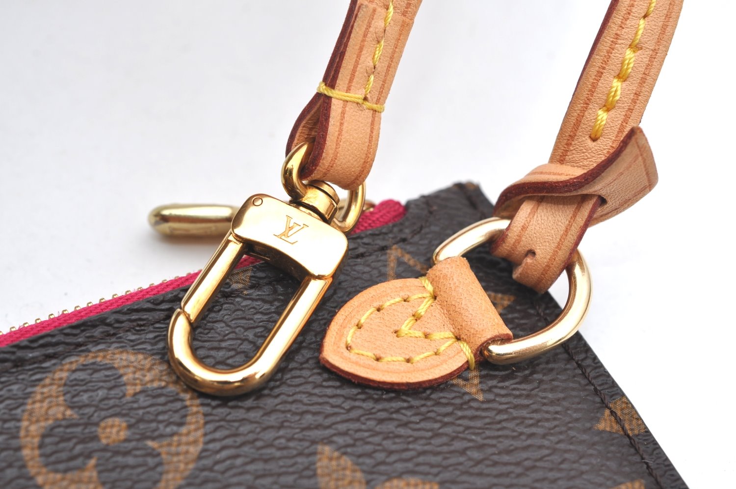 Authentic Louis Vuitton Monogram Neverfull Pouch Purse Clutch Bag Pink LV K4426