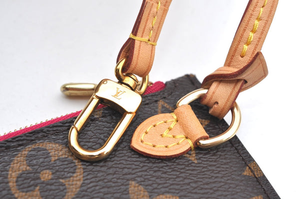 Authentic Louis Vuitton Monogram Neverfull Pouch Purse Clutch Bag Pink LV K4426