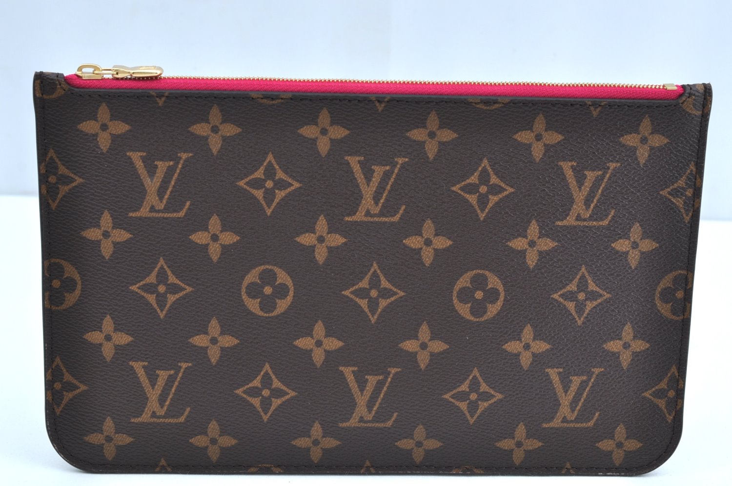 Authentic Louis Vuitton Monogram Neverfull Pouch Purse Clutch Bag Pink LV K4428