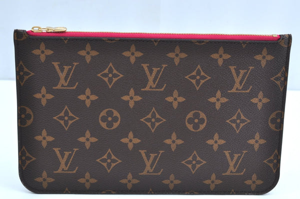 Authentic Louis Vuitton Monogram Neverfull Pouch Purse Clutch Bag Pink LV K4428