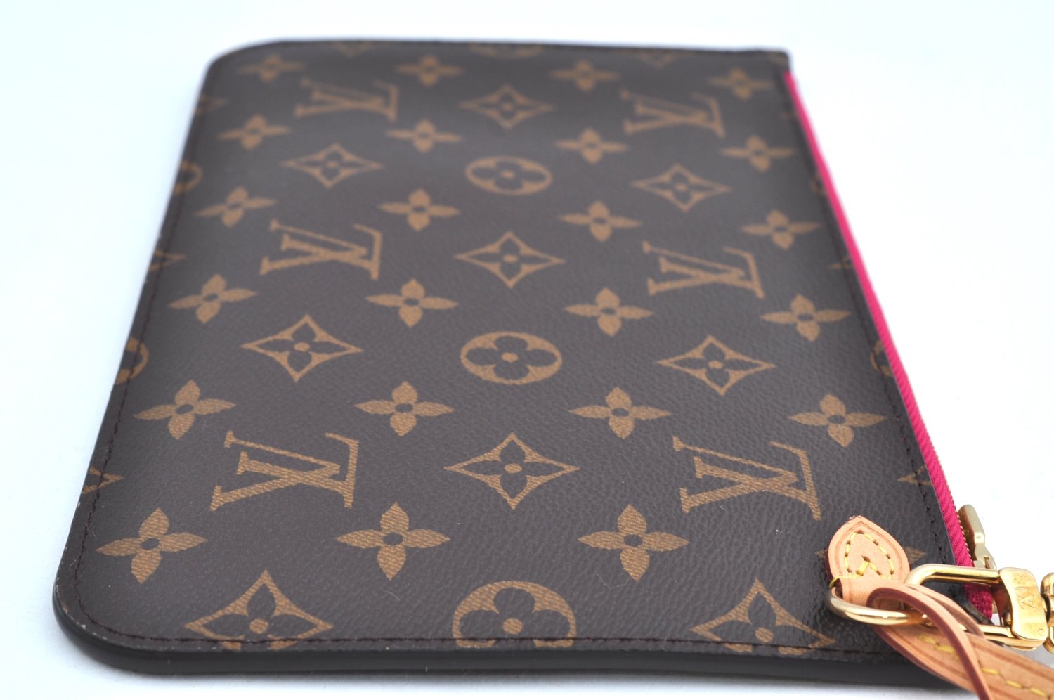 Authentic Louis Vuitton Monogram Neverfull Pouch Purse Clutch Bag Pink LV K4428