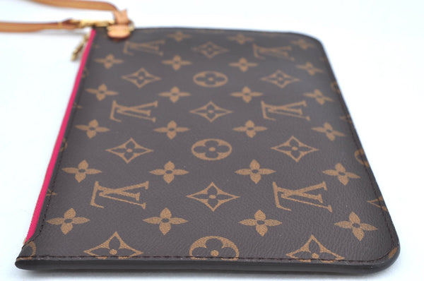 Authentic Louis Vuitton Monogram Neverfull Pouch Purse Clutch Bag Pink LV K4428