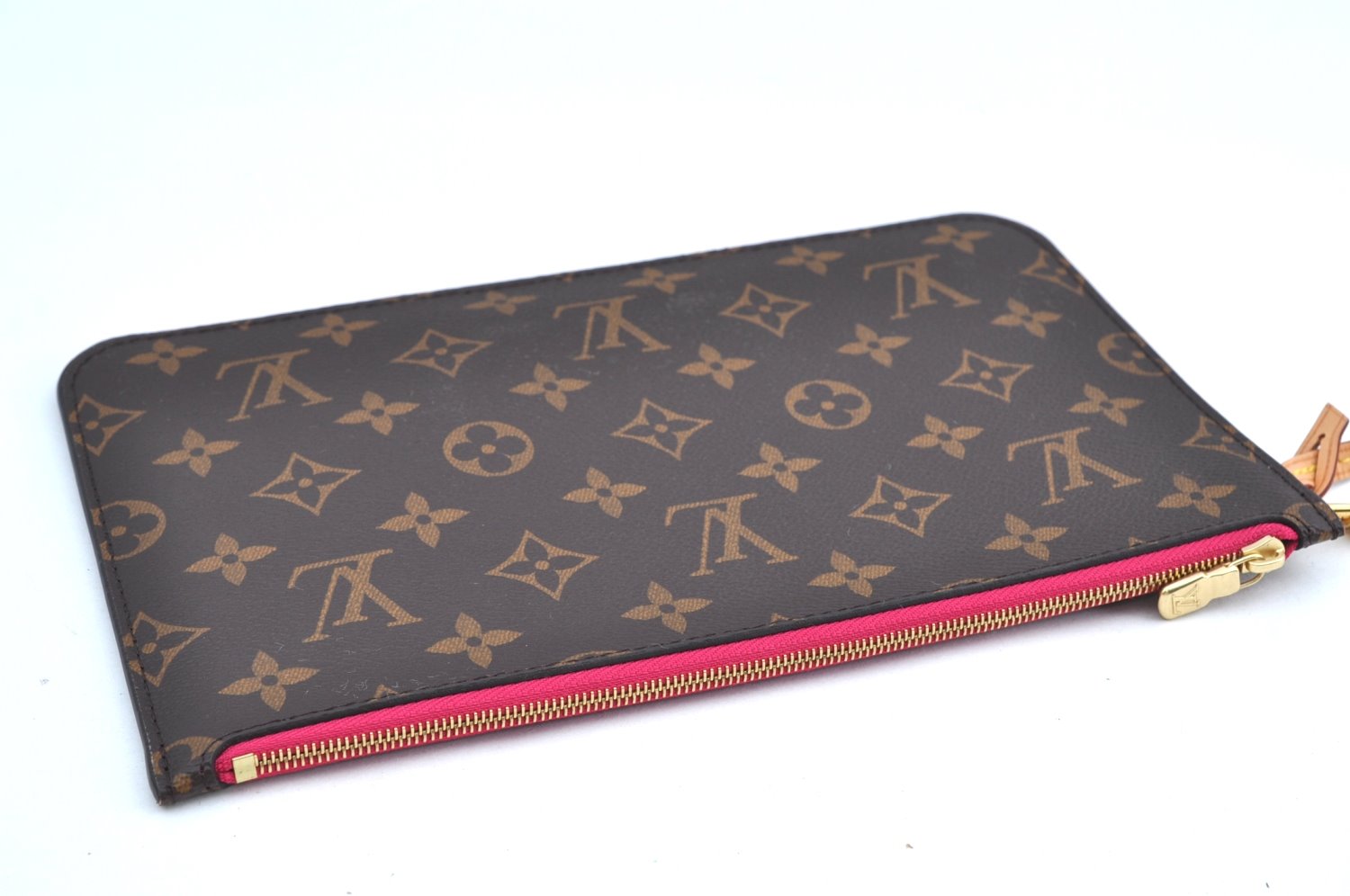 Authentic Louis Vuitton Monogram Neverfull Pouch Purse Clutch Bag Pink LV K4428