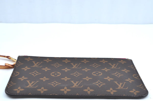 Authentic Louis Vuitton Monogram Neverfull Pouch Purse Clutch Bag Pink LV K4428