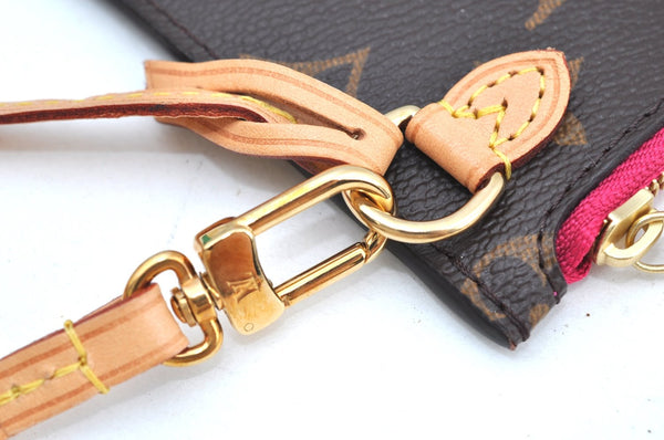 Authentic Louis Vuitton Monogram Neverfull Pouch Purse Clutch Bag Pink LV K4428