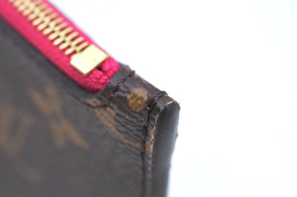 Authentic Louis Vuitton Monogram Neverfull Pouch Purse Clutch Bag Pink LV K4428