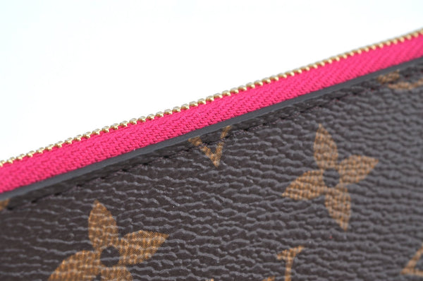 Authentic Louis Vuitton Monogram Neverfull Pouch Purse Clutch Bag Pink LV K4428