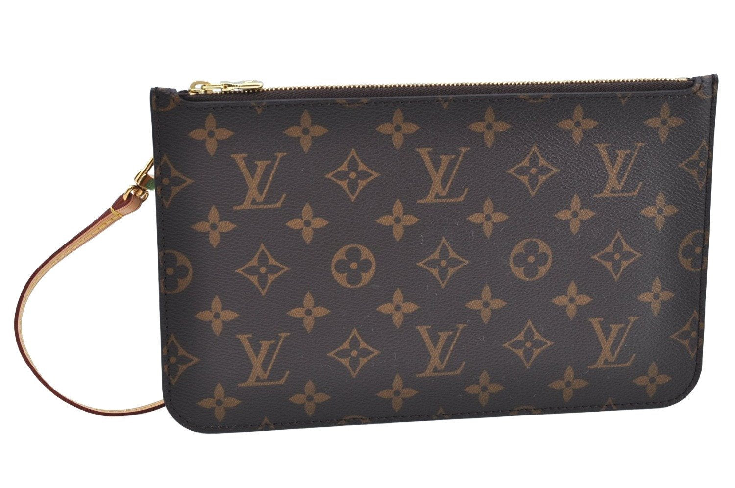 Authentic Louis Vuitton Monogram Neverfull Pouch Purse Clutch Bag LV K4429