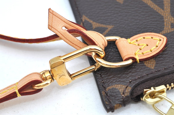 Authentic Louis Vuitton Monogram Neverfull Pouch Purse Clutch Bag LV K4429