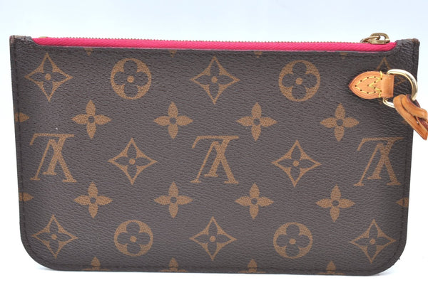 Authentic Louis Vuitton Monogram Neverfull Pouch Purse Clutch Bag Pink LV K4433
