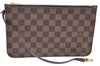 Auth Louis Vuitton Damier Neverfull Pouch Purse Clutch Rose Ballerine Pink K4440