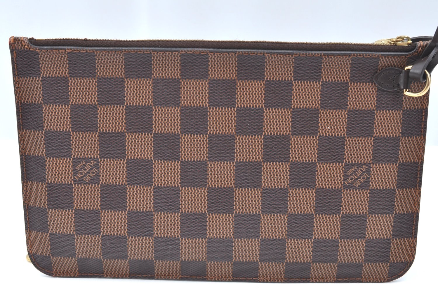 Auth Louis Vuitton Damier Neverfull Pouch Purse Clutch Rose Ballerine Pink K4440