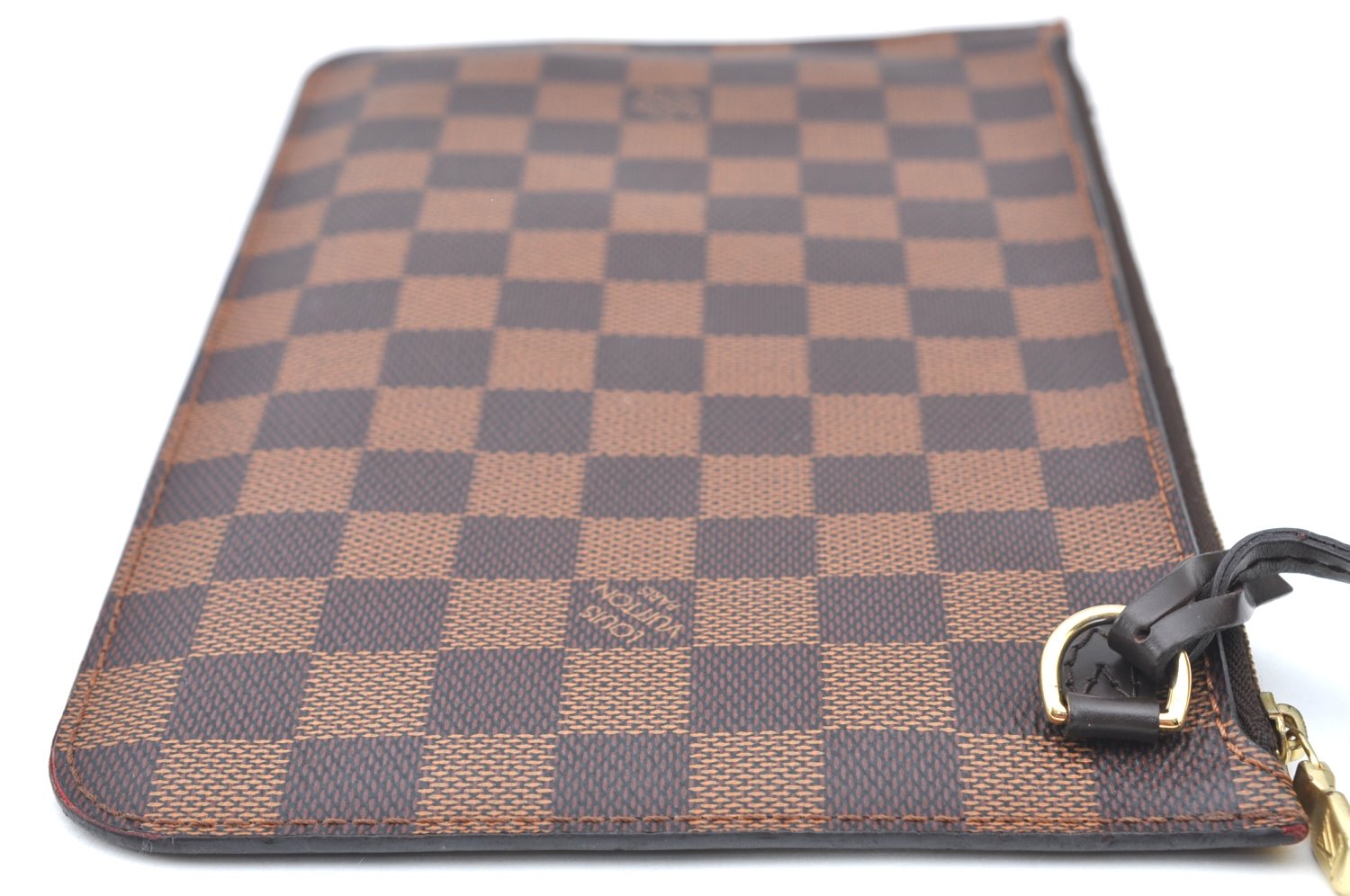 Auth Louis Vuitton Damier Neverfull Pouch Purse Clutch Rose Ballerine Pink K4440