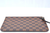 Auth Louis Vuitton Damier Neverfull Pouch Purse Clutch Rose Ballerine Pink K4440