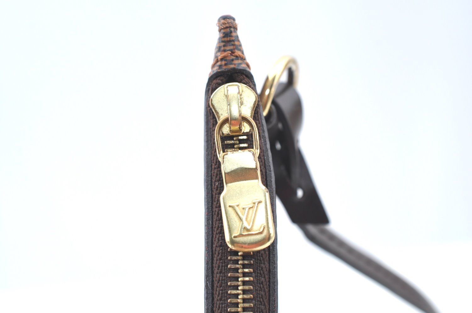 Auth Louis Vuitton Damier Neverfull Pouch Purse Clutch Rose Ballerine Pink K4440