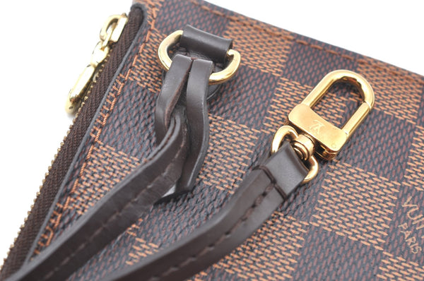 Auth Louis Vuitton Damier Neverfull Pouch Purse Clutch Rose Ballerine Pink K4440