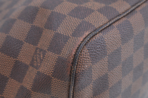Authentic Louis Vuitton Damier Neverfull MM Shoulder Tote Bag N51105 LV K5199
