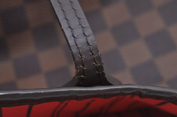 Authentic Louis Vuitton Damier Neverfull MM Shoulder Tote Bag N51105 LV K5199