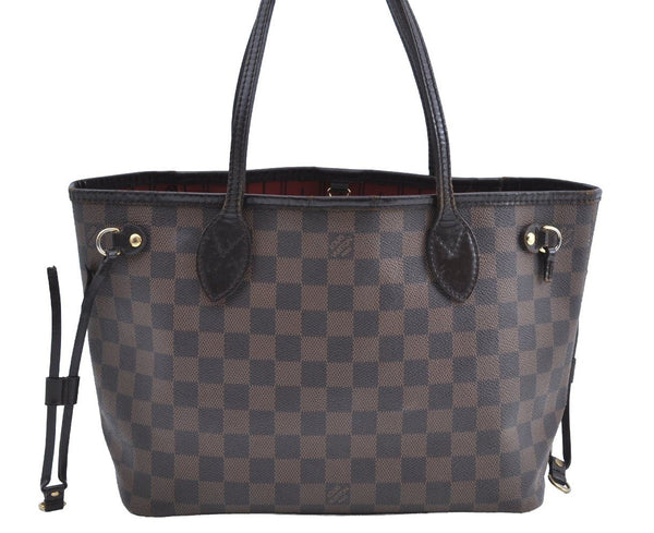Authentic Louis Vuitton Damier Neverfull PM Shoulder Tote Bag N51109 LV K5475