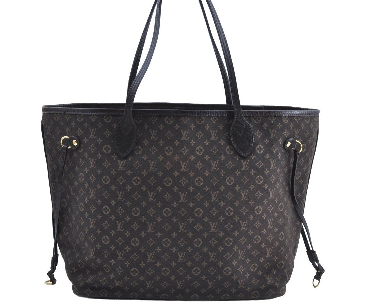 Authentic Louis Vuitton Monogram Idylle Neverfull MM Tote Bag M40513 Brown K5708