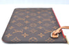 Authentic Louis Vuitton Monogram Neverfull Pouch Purse Clutch Bag Red LV K5865