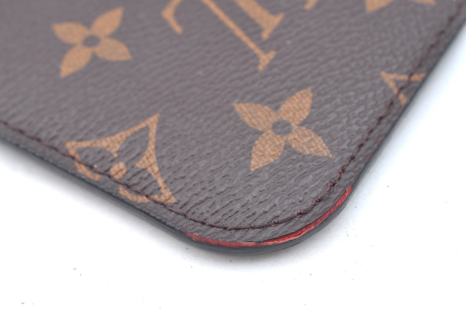 Authentic Louis Vuitton Monogram Neverfull Pouch Purse Clutch Bag Red LV K5865