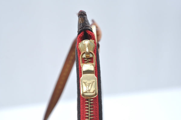 Authentic Louis Vuitton Monogram Neverfull Pouch Purse Clutch Bag Red LV K5865