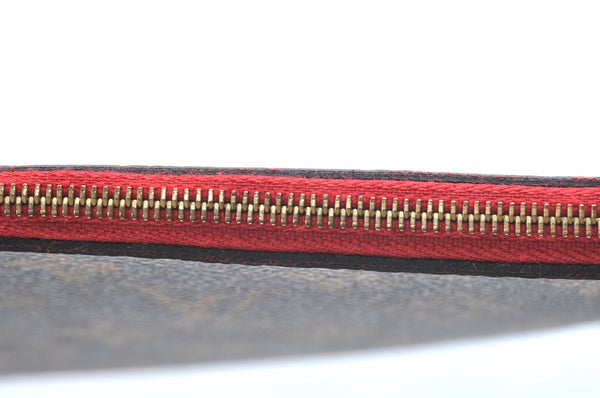 Authentic Louis Vuitton Monogram Neverfull Pouch Purse Clutch Bag Red LV K5865