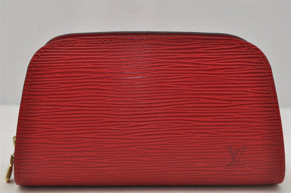 Authentic Louis Vuitton Epi Dauphine Cosmetic Pouch Red M48447 LV 0000J