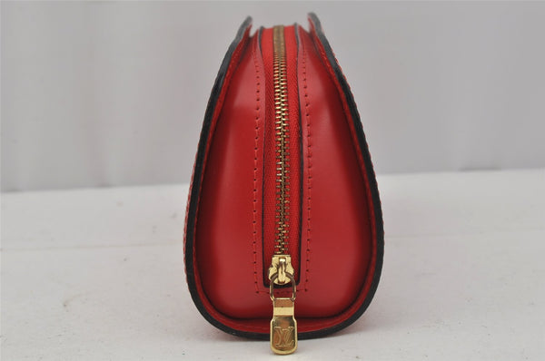 Authentic Louis Vuitton Epi Dauphine Cosmetic Pouch Red M48447 LV 0000J