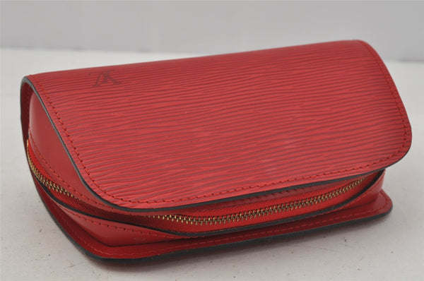 Authentic Louis Vuitton Epi Dauphine Cosmetic Pouch Red M48447 LV 0000J