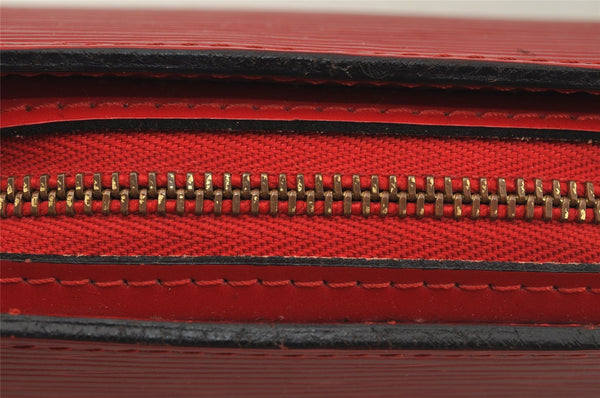 Authentic Louis Vuitton Epi Dauphine Cosmetic Pouch Red M48447 LV 0000J